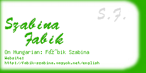 szabina fabik business card